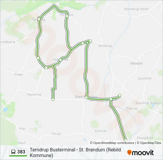 383 Bus Line Map