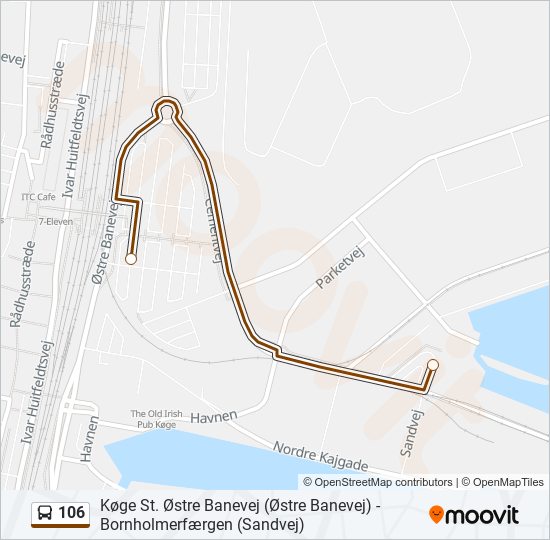 106 bus Line Map