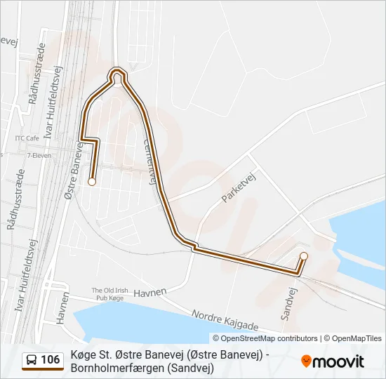 106 Bus Line Map