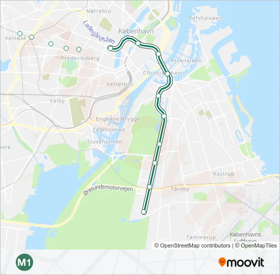 M1 Metro Line Map