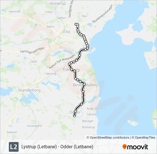 L2 bybane Linjekort