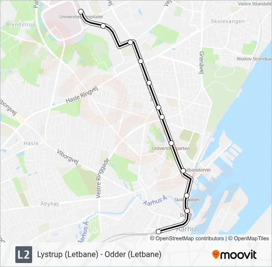 L2 bybane Linjekort