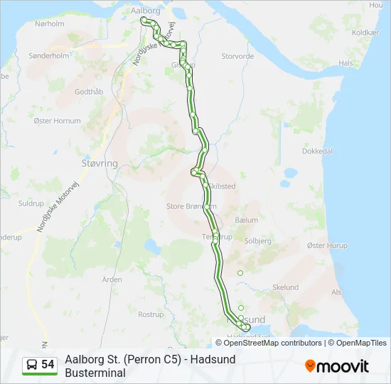 54 Bus Line Map