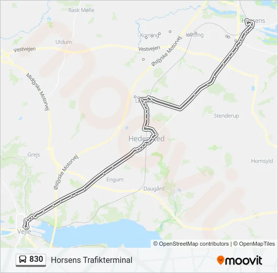 830 Bus Line Map