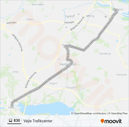 830 Bus Line Map