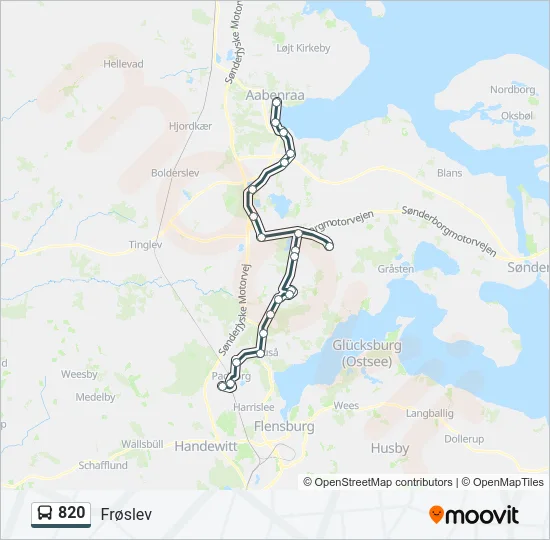 820 Bus Line Map
