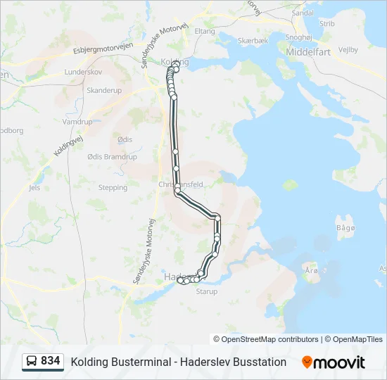 834 Bus Line Map