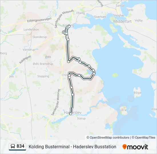 834 Bus Line Map