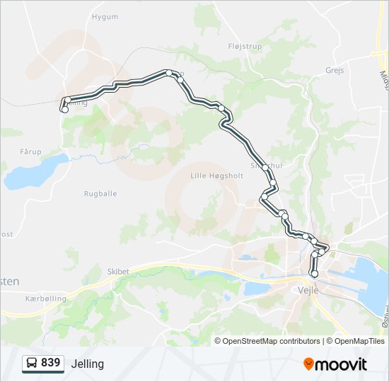 839 Bus Line Map