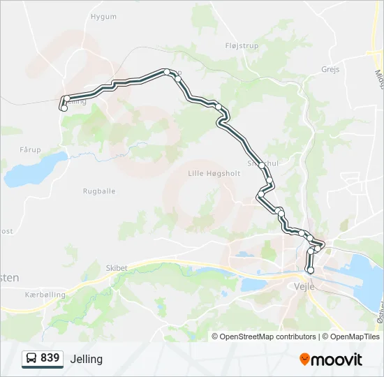 839 Bus Line Map
