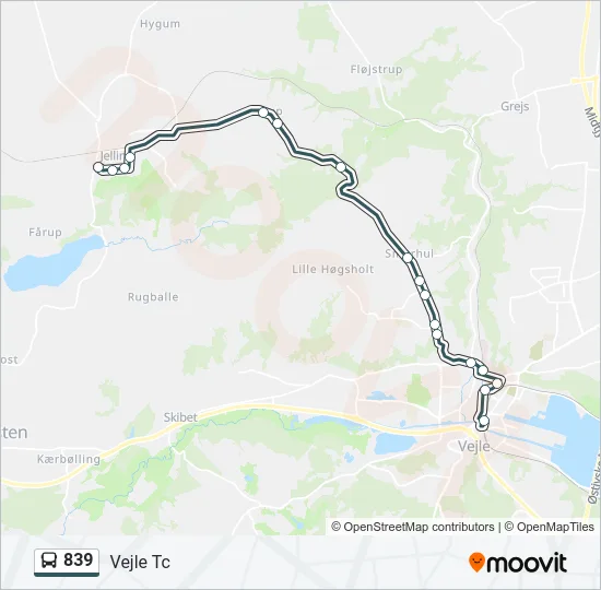 839 Bus Line Map