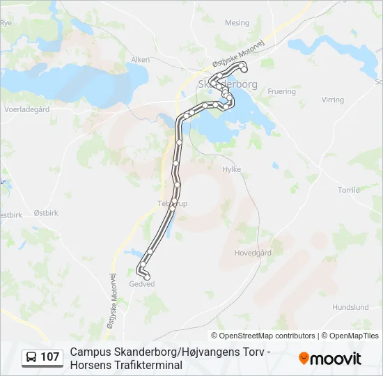 107 Bus Line Map