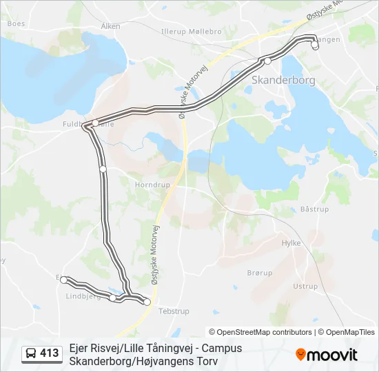 413 Bus Line Map