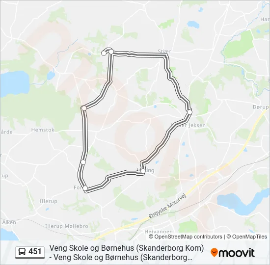 451 Bus Line Map