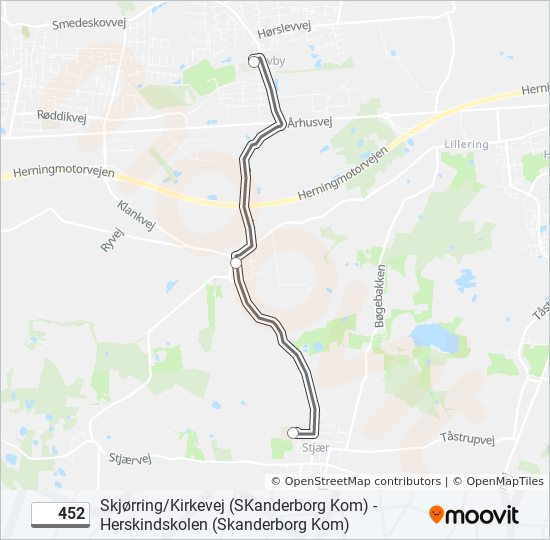 452 bus Line Map