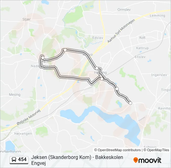 454 Bus Line Map