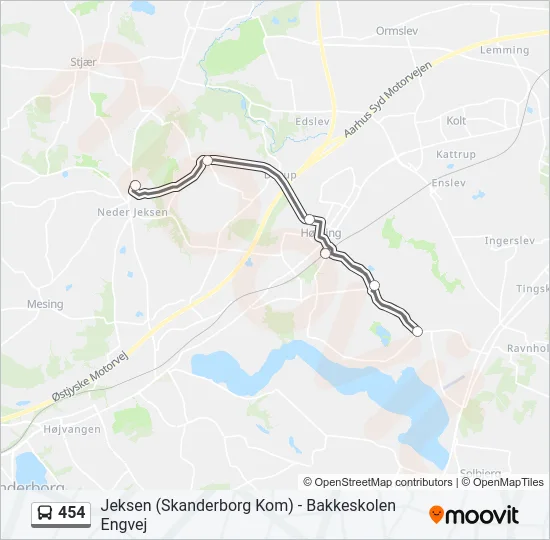 454 Bus Line Map
