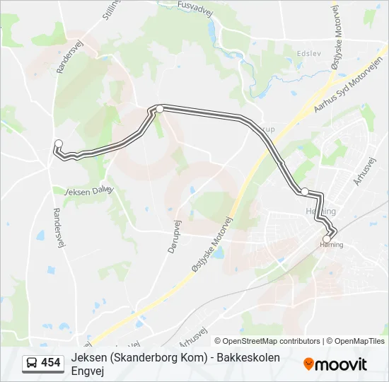 454 Bus Line Map