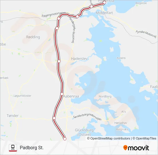 IC jernbane Linjekort