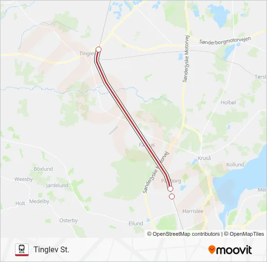 IC jernbane Linjekort