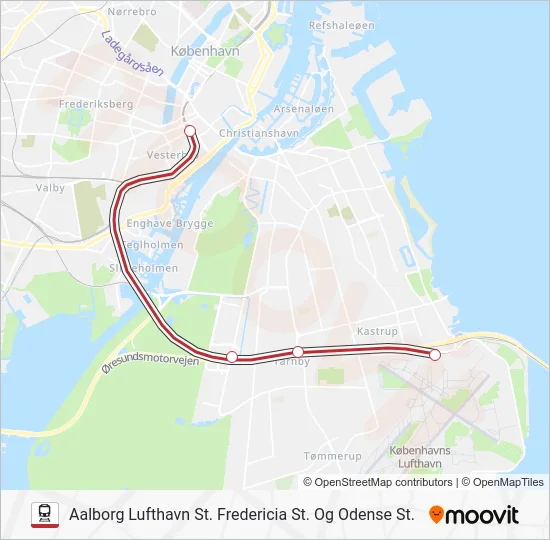 IC jernbane Linjekort