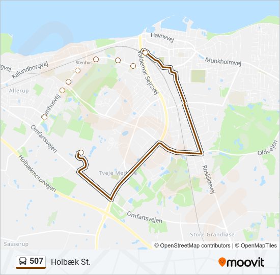 507 bus Line Map