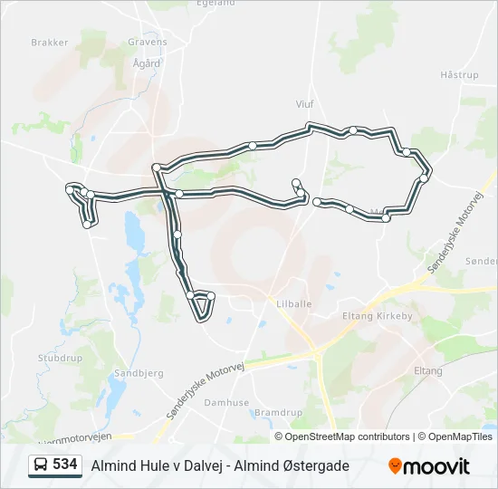 534 Bus Line Map