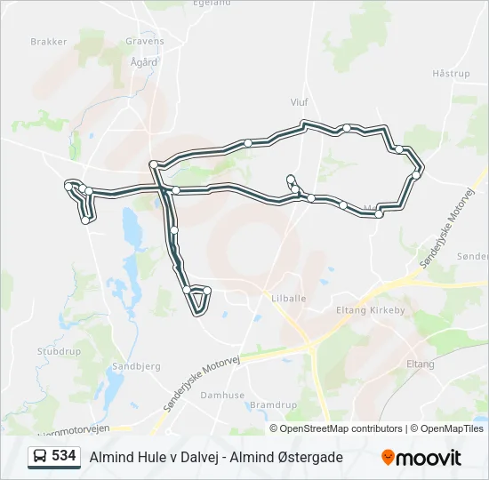 534 Bus Line Map