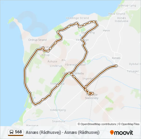 568 Bus Line Map