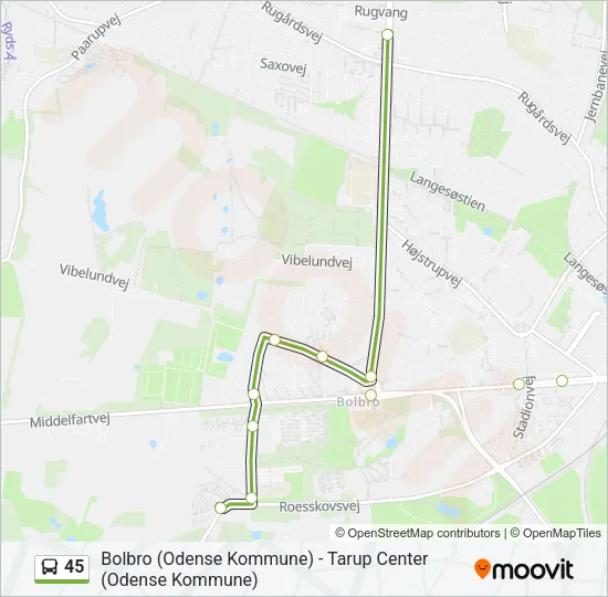 45 Bus Line Map
