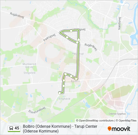 45 Bus Line Map