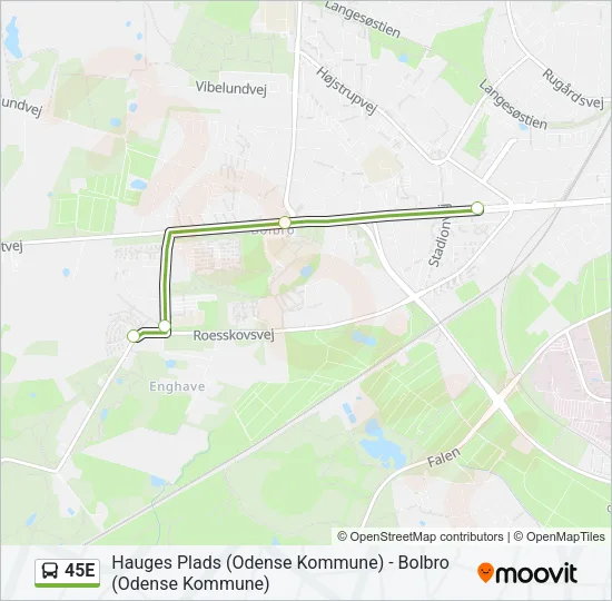 45E Bus Line Map