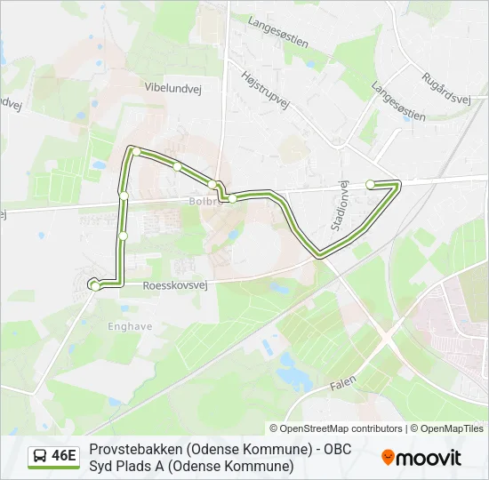 46E Bus Line Map