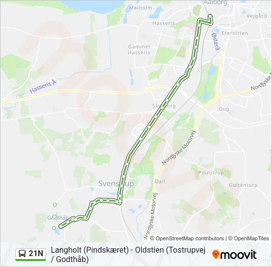 21N Bus Line Map