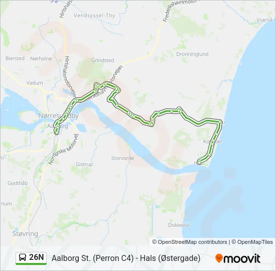 26N Bus Line Map