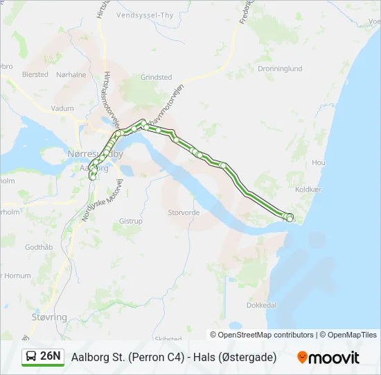 26N Bus Line Map