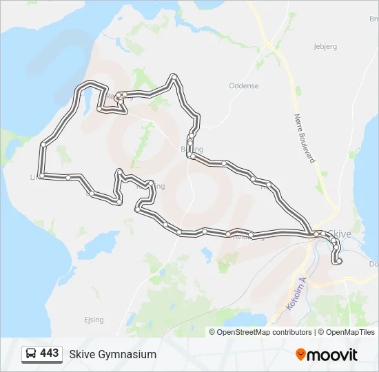 443 Bus Line Map