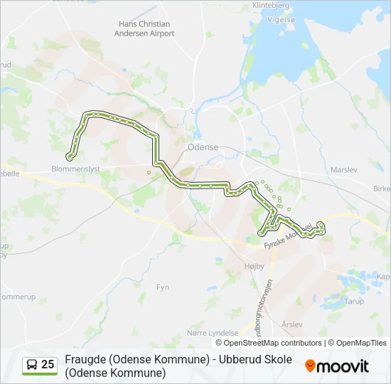 25 Bus Line Map