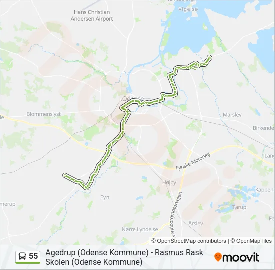 55 Bus Line Map