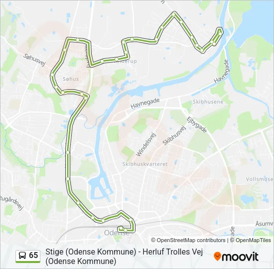 65 Bus Line Map