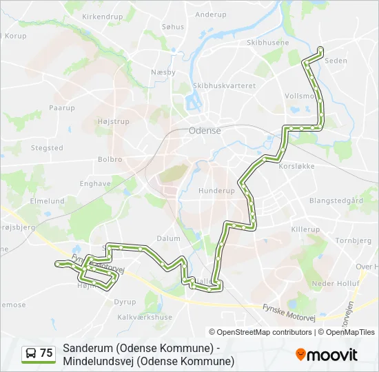 75 Bus Line Map