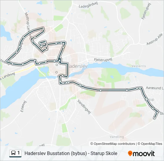 1 bus Linjekort