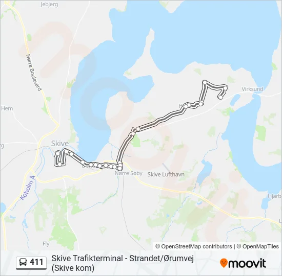 411 Bus Line Map