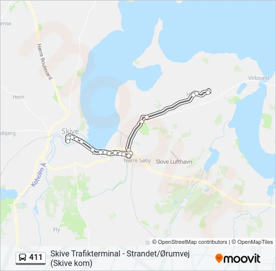 411 Bus Line Map