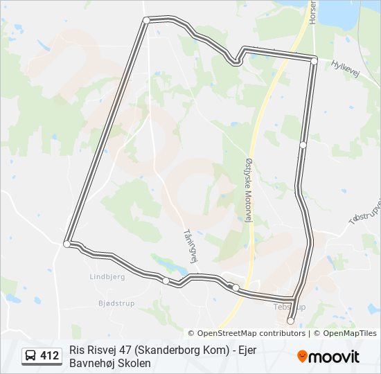 412 bus Line Map