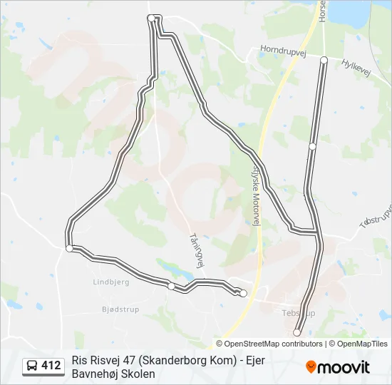412 Bus Line Map