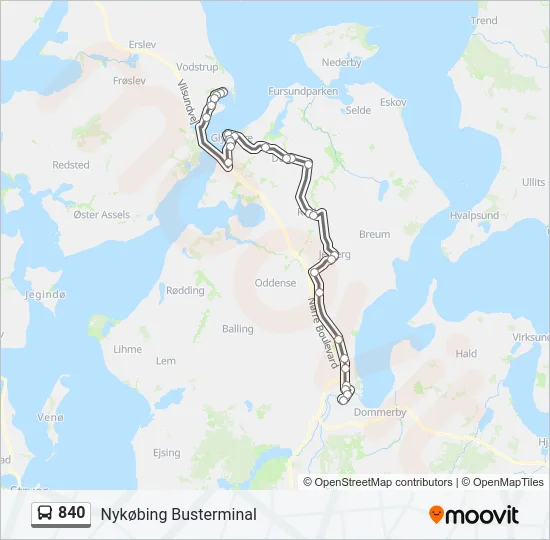 840 Bus Line Map