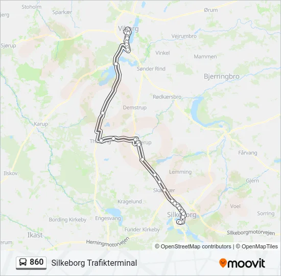 860 Bus Line Map