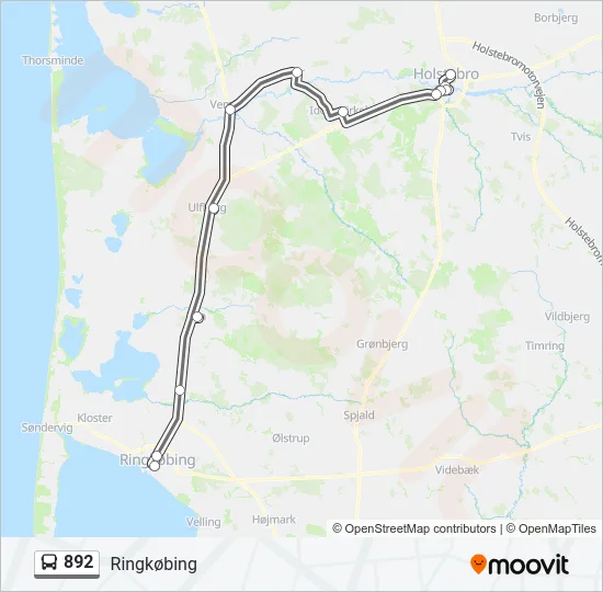 892 Bus Line Map