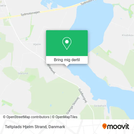 Teltplads Hjelm Strand kort